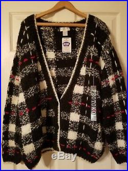 Vintage Protokol Chunky Cardigan 3 Button Sweater Mens Large New With Tags