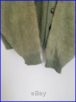 Vintage Puritan Mohair Cardigan Cobain Sweater Men's Medium Green Grunge