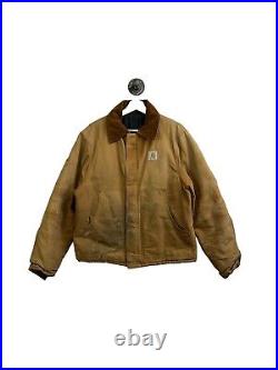 Vintage Quilted Lined Carhartt Canvas Workwear Cropped Arctic Jacket Size Medium