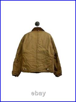 Vintage Quilted Lined Carhartt Canvas Workwear Cropped Arctic Jacket Size Medium