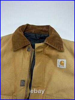 Vintage Quilted Lined Carhartt Canvas Workwear Cropped Arctic Jacket Size Medium