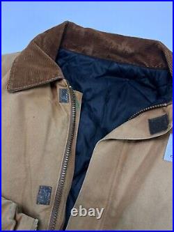 Vintage Quilted Lined Carhartt Canvas Workwear Cropped Arctic Jacket Size Medium