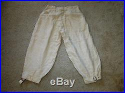 Vintage RARE Antique 1920s Button Fly Golf Knickers White Linen Size 32 x24