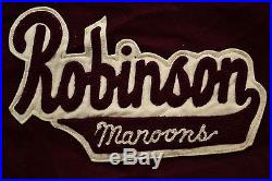 Vintage ROBINSON High School MAROONS Hip Hop Varsity LETTERMANS Jacket Size 36 S