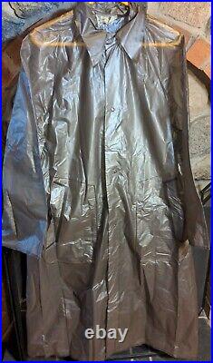 Vintage Rain Jacket ELASTI-GLASS Buchsbaum Chicago Long Gray See Through Small