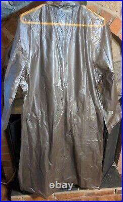 Vintage Rain Jacket ELASTI-GLASS Buchsbaum Chicago Long Gray See Through Small