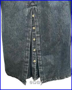 Vintage Ralph Lauren DUNGAREES Trench Coat 1980s Denim Jean Flannel Chore Jacket