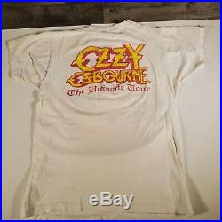 Vintage Rare 1986 Ozzy Osbourne Ultimate Sin 80s Concert T Shirt