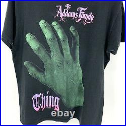 Vintage Rare Addams Family Thing Big Print T-Shirt Medium 1990s USA Movie Promo