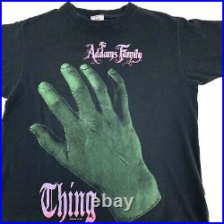 Vintage Rare Addams Family Thing Big Print T-Shirt Medium 1990s USA Movie Promo