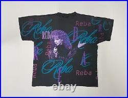 Vintage Reba 1995 All Over Print T-Shirt Size Large