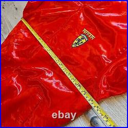 Vintage Retro 70's Ferrari Polyester Shimmer Jacket Wind Breaker Red Size Large