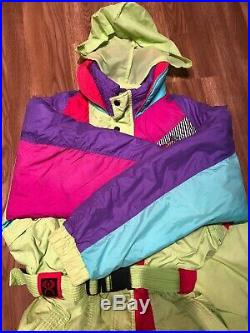 Vintage Retro 80s Neon Skisuit Mens Medium