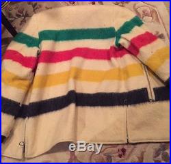 Vintage Reversible Wool blanket Coat Pendleton or Hudsons Bay Style, sz L
