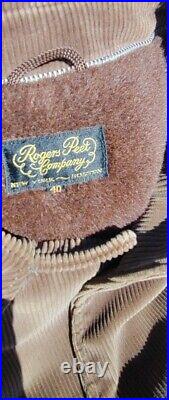 Vintage Rogers Peet Company N. Y. Boston Corduroy Lined Brown Chore Coat SZ 40