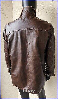 Vintage Rogers Peet Glove Tanned Leather Alpaca Lined Coat Men's Large