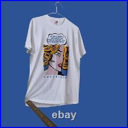 Vintage Roy Lichtenstein Cheerleader white graphic T-shirt Men Size L Comic art