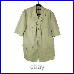 Vintage Safari Suit Men's 2 piece Jacket & Pants Green Fit Waist 34 35 (Lge)