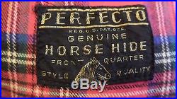 Vintage Schott PERFECTO Horsehide Highwayman Surcoat Special Order Sz46 RARE