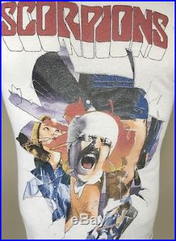 Vintage Scorpions 1984 US Concert Tour T-Shirt Raglan Rare White Medium M