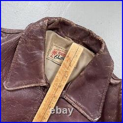 Vintage Sears Hercules Distressed Cowhide Leather Ranch Barn Jacket