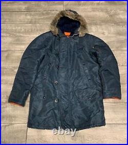 Vintage Sears Hooded Parka Jacket Snorkel Military Style Hood Men's Size Medium