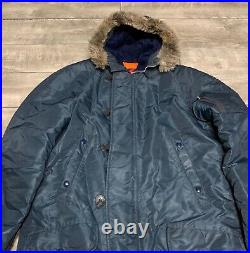 Vintage Sears Hooded Parka Jacket Snorkel Military Style Hood Men's Size Medium