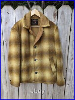 Vintage Shadow Plaid Wool Jacket 50s 60s Large Ralph Edwards