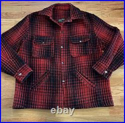 Vintage Skyline Men's Mackinaw Buffalo Plaid Wool Blend Jacket Medium See Pics