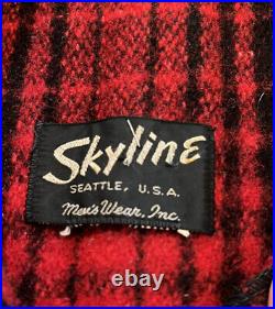 Vintage Skyline Men's Mackinaw Buffalo Plaid Wool Blend Jacket Medium See Pics