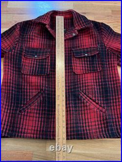 Vintage Skyline Men's Mackinaw Buffalo Plaid Wool Blend Jacket Medium See Pics