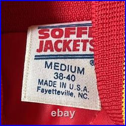 Vintage Soffe Jackets Men Red Medium 38-40 U. S. Marines Made In USA Satin Bomber