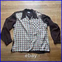 Vintage Stewart's California Rayon & Gabardine Long sleeve Shirt Men's XL