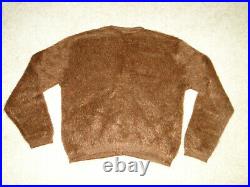 Vintage Sweater Men's Fuzzy Mohair Cardigan Kurt Cobain Brown Sz. L-XL