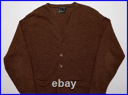 Vintage TOWNCRAFT JCPenney Men's Cardigan Sweater 100% Lambs Wool Brown Large L