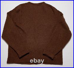 Vintage TOWNCRAFT JCPenney Men's Cardigan Sweater 100% Lambs Wool Brown Large L