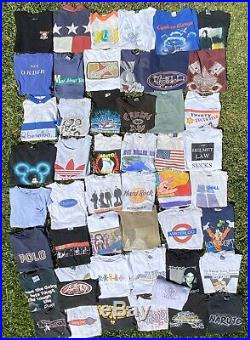Vintage T Shirt Lot Of 80s 90s Graphic Tour Music POP Culture School 50 Pcs