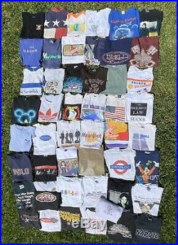 Vintage T Shirt Lot Of 80s 90s Graphic Tour Music POP Culture School 50 Pcs