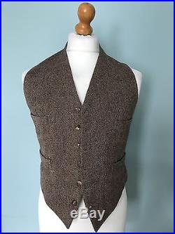 Vintage Three 3 Piece Tweed Savile Row Bespoke Suit Size 38 40