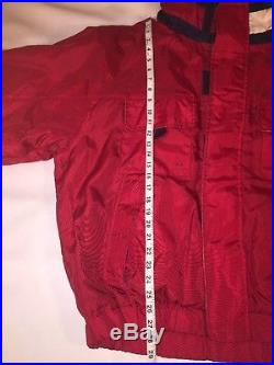 Vintage Tommy Hilfiger Hidden Hood Big Flag Spellout Jacket Red Fleece Lined XXL