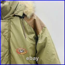 Vintage Triple F. A. T. Goose Mens Size Large Genuine Fur & Leather Trim Ski Coat