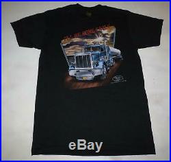Vintage Truckers Only T Shirt 3-D Emblem Mint Cond. Sz Med I'll Be Home 50/50