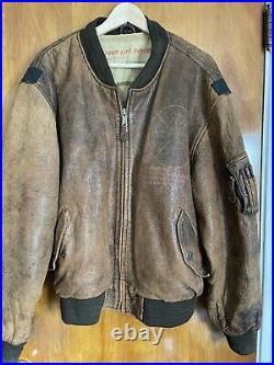 Vintage US Army Air Force Flight Leather Jacket Men's Size 44