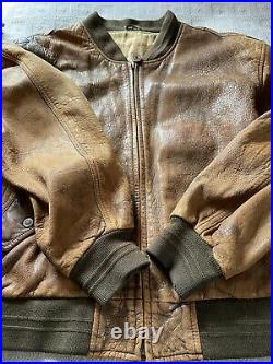 Vintage US Army Air Force Flight Leather Jacket Men's Size 44
