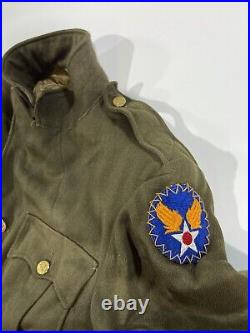 Vintage VTG Vietnam Military Green Button Down Jacket Patches See Measurement