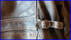 Vintage Vtg 1930's 30's 1/2 Belt Buckle Back Leather Jacket