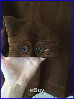 Vintage Vtg 1930's 30's A-1 Style Cossack Button Front Leather Jacket