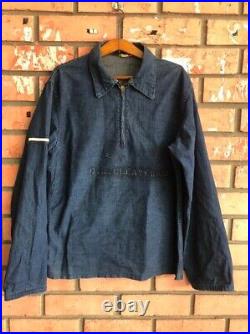 Vintage WW2 Pullover Denim Blue Corn Indigo Conmar Zip Selvedge Workwear