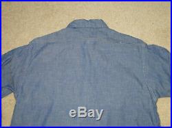 Vintage WW2 chambray US Navy work shirt denim US Militaria Sz'16