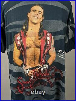 Vintage WWF Shawn Michaels Heartbreak Kid All Over Print T Shirt XL